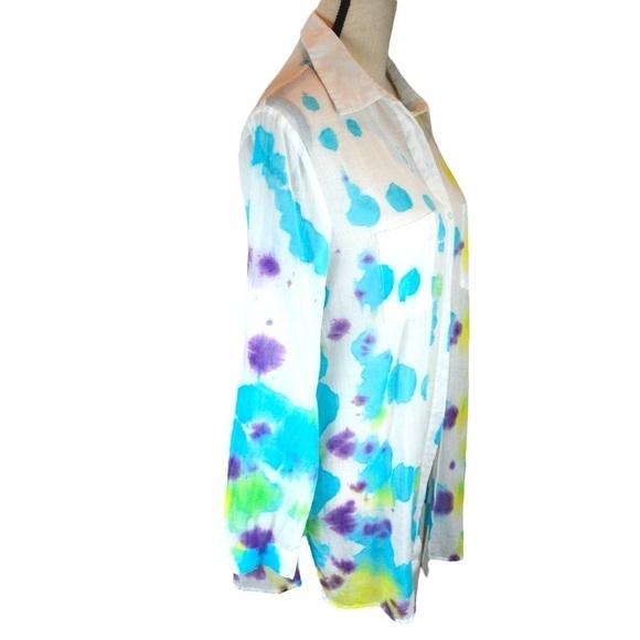 Charlie Paige Semi-Sheer Button Down Tunic Cover, Medium - Picture 7 of 8